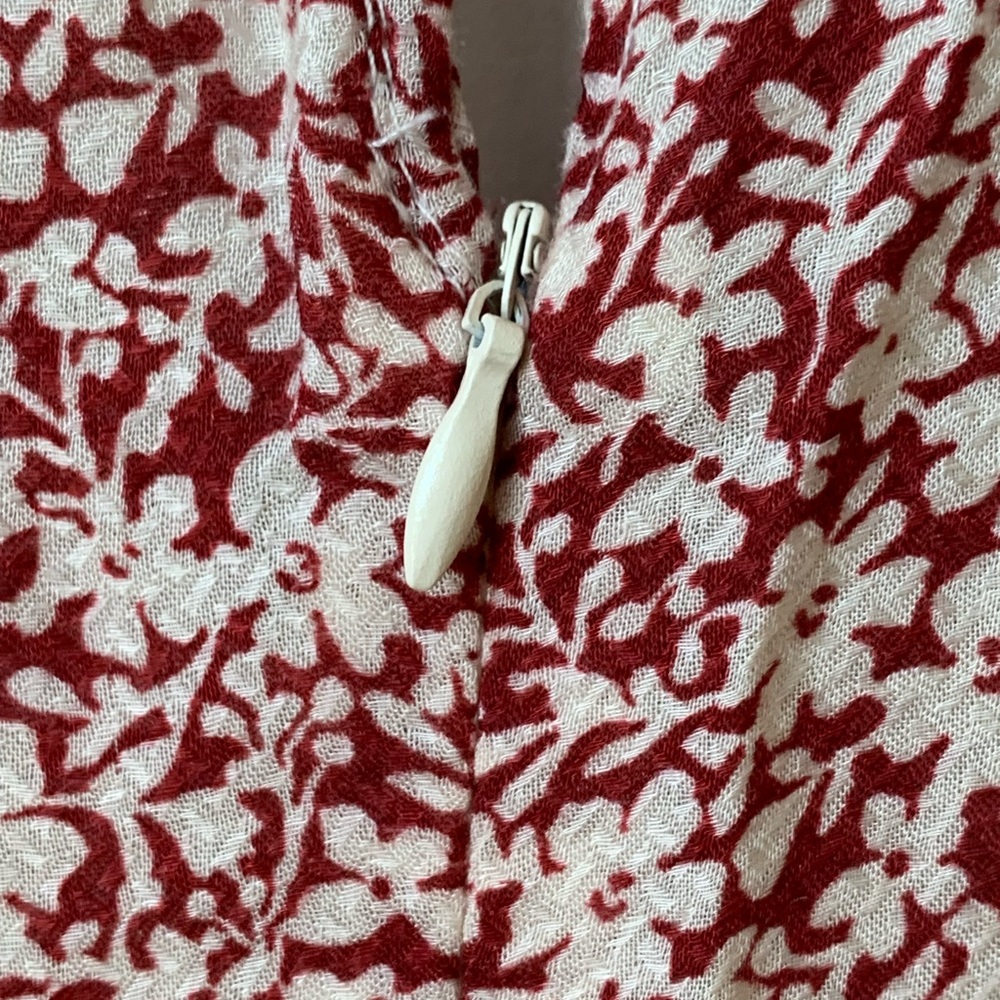 BE TOGETHER Women’s Burgundy w/ Cream Floral Print Fit & Flare Rayon Mini Dress - Picture 5 of 9